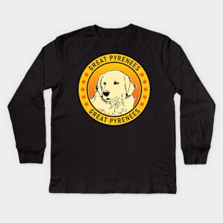 Great Pyrenees Dog Portrait Kids Long Sleeve T-Shirt